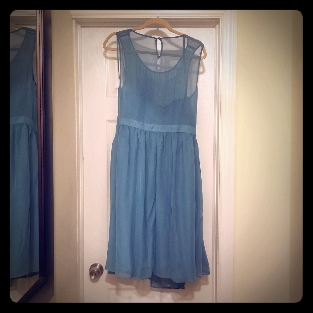 Tevolio Teal Chiffon Party Dress